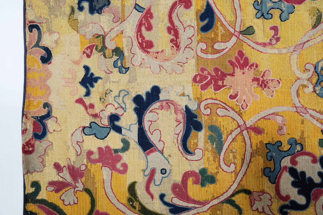 Portugais tapis Arraiolos du 17ème siècle:: fragment de point d'aiguille portugais